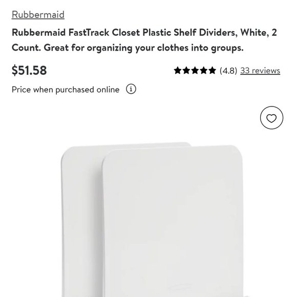 Rubbermaid Fast track Closet Dividers - Picture 5 of 5